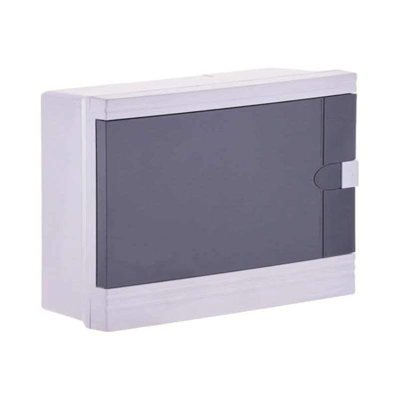 White and gray storage cabinet on a white background