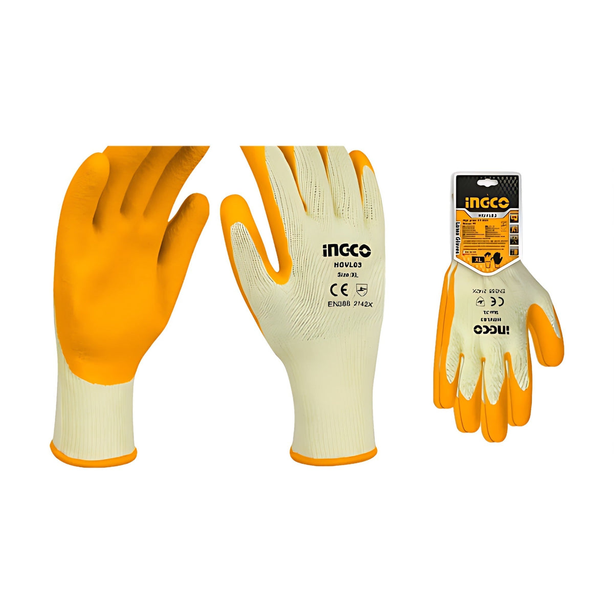 INGCO HGVL03 Latex Coated Work Gloves XL