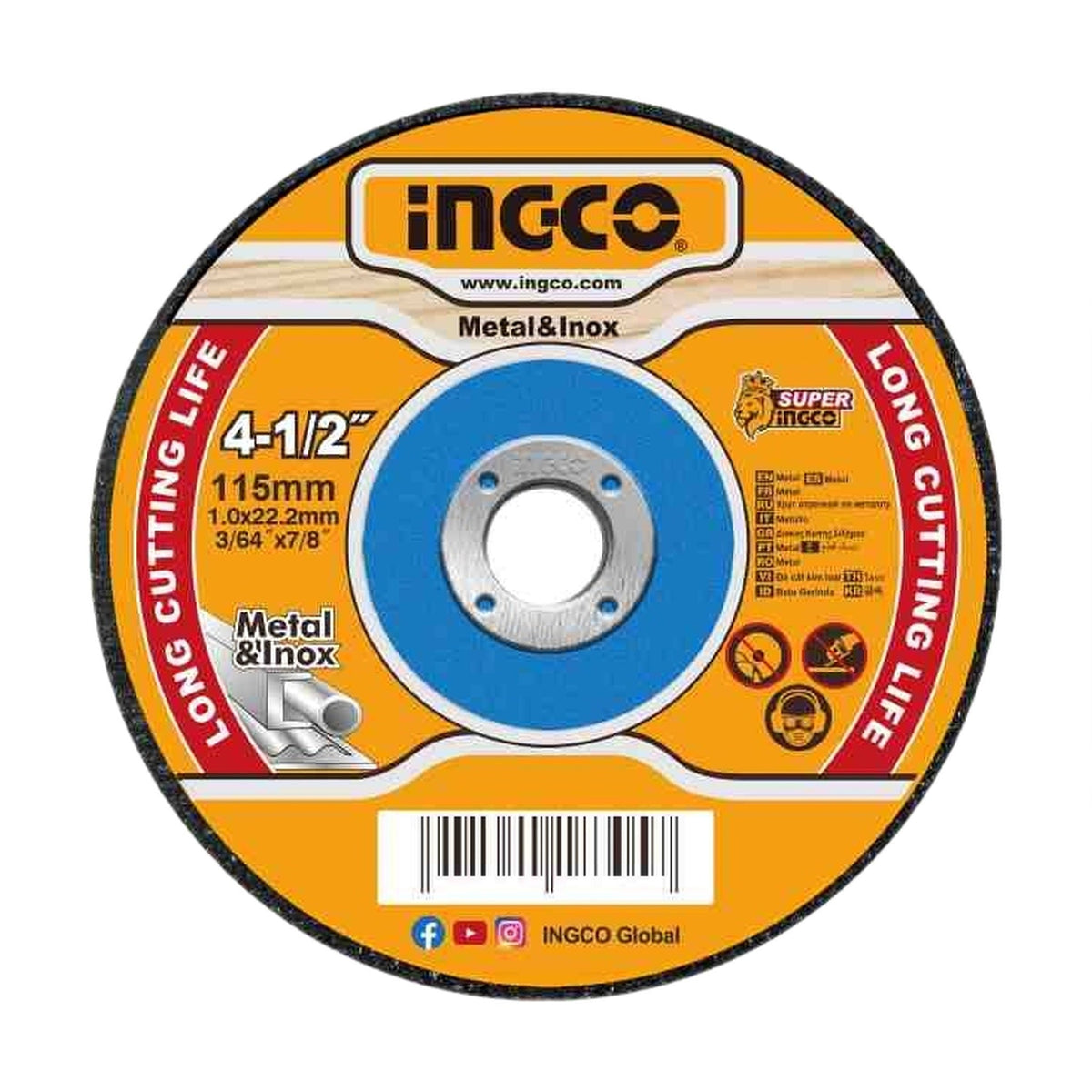 INGCO MCD10115100 Thin Steel Cutting Disc 115mm