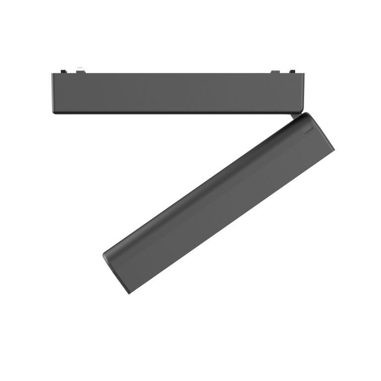 Rotating Folding Grille Light 12T Horizontal 340° Vertical 180° Black 4000K DC48V 24° 12W L230*W26*H80mm - Magnetic Track LED Light - Aura Lighting - Azar Group