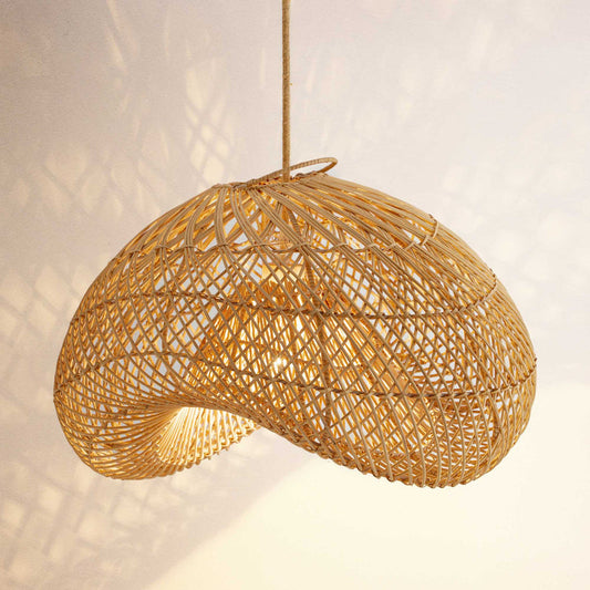 AURA Woven Rattan Organic Wavy Pendant Light - 40cm Aura Lighting