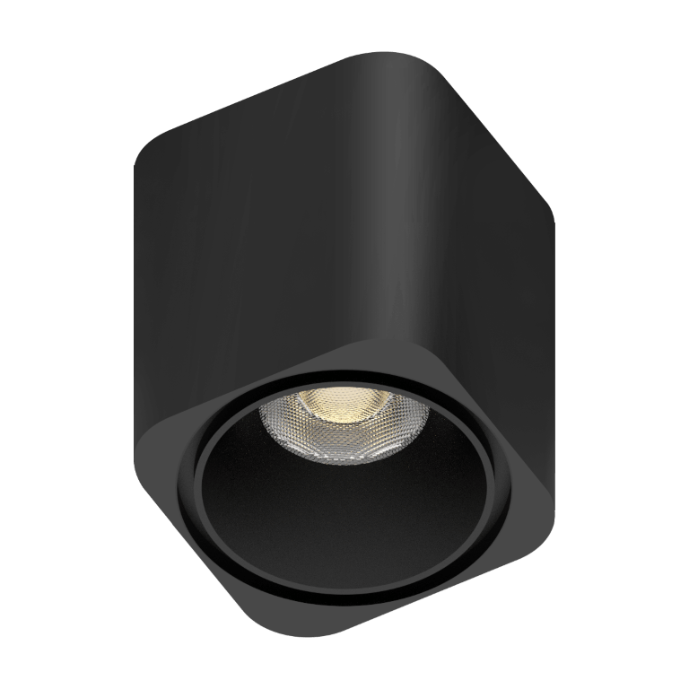 Square Spotlights Black 4000K DC48V 24° 6W L62*W62*H62 - Magnetic Track LED Light - Aura Lighting - Azar Group