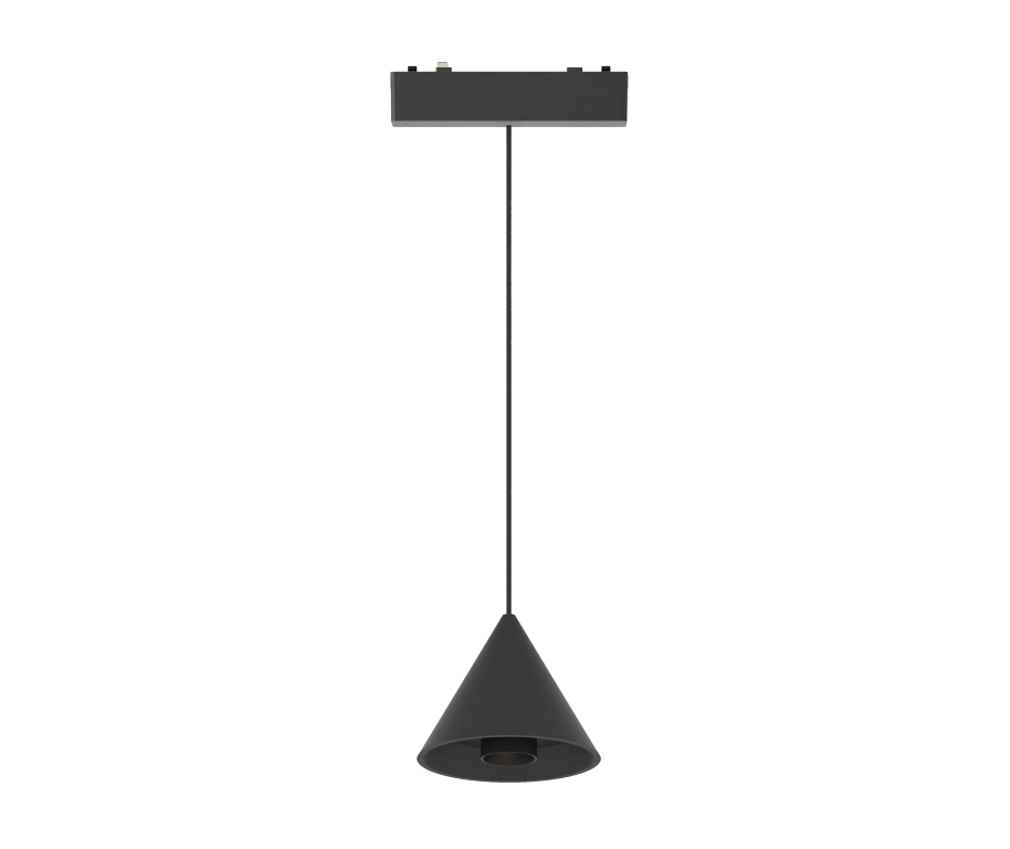 Straw Hat Pandent Light Black 4000K DC48V 24° 6W D90*H72mm - Magnetic Track LED Light - Aura Lighting - Azar Group
