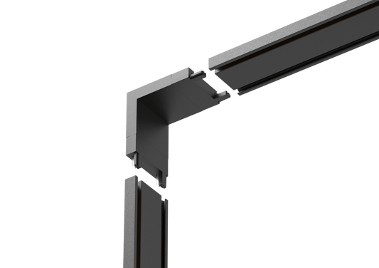 Track Rail MT26 - A Vertical Corner L26*W26*H26 - Magnetic Track LED Light - Aura Lighting - Azar Group