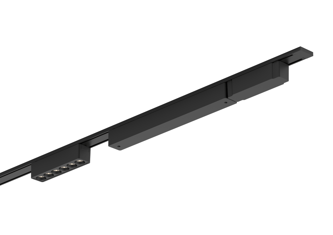 Ultra Thin Magnetic Black Track Rail 3 Meters W26*H6 48VDC Surface Mounted - Magnetic Track LED Light - Aura Lighting - Azar Group
