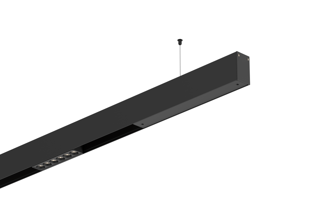 Ultra Thin Magnetic Black Track Rail 3 Meters W29.5*H50 48VDC Hoisted Mounted - Magnetic Track LED Light - Aura Lighting - Azar Group