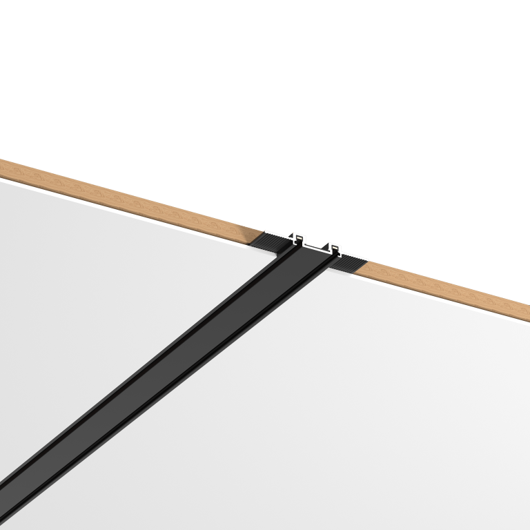 Ultra Thin Magnetic Black Track Rail 3 Meters W56*H6 48VDC Trimless Mounted