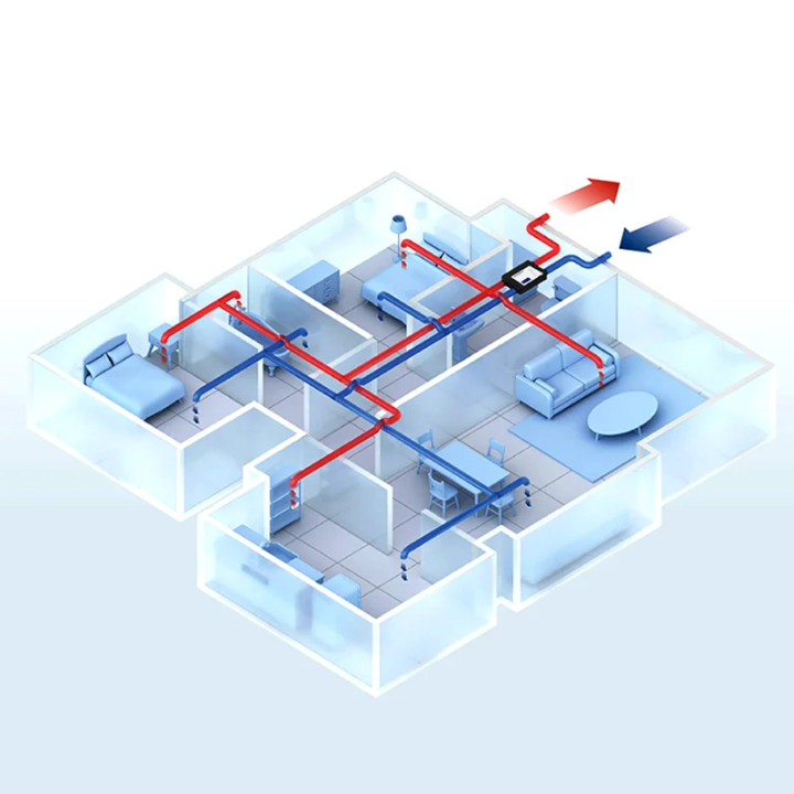 VEM Fresh Air Unit 600 – fresh air and exhaust ducted to every room