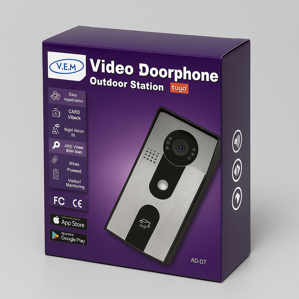 V.E.M. Video Doorphone Outdoor Station For 1 Apartment - Interphones - V.E.M. - Azar Group
