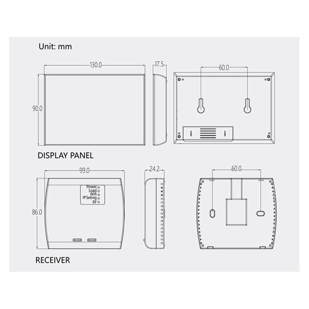 V.E.M. WKT18 WiFi thermostat dimensions