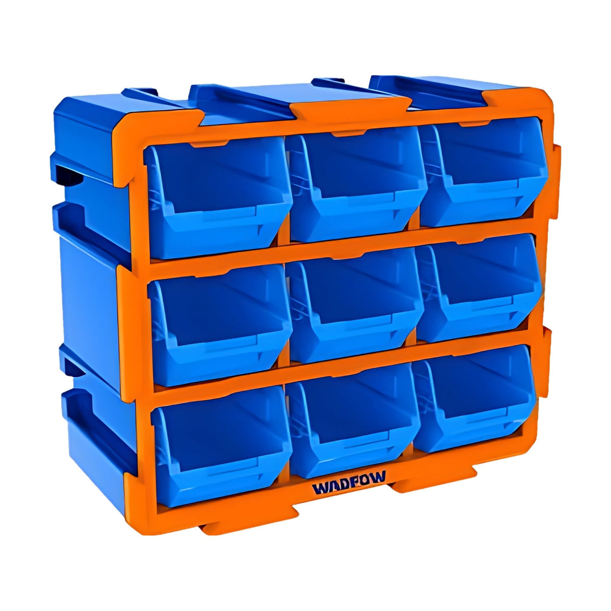 WADFOW WTB8330 Wall Bin Rack 9 Blue Bins
