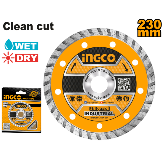 INGCO Turbo Diamond Disc 230x22.2mm Wet & Dry DMD032301