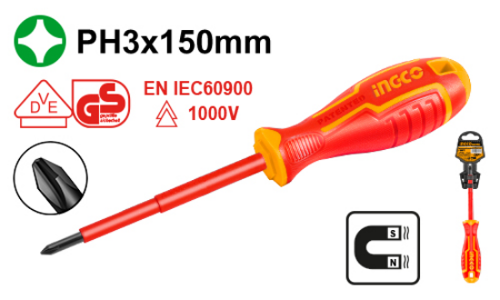 INGCO HISD81PH3150 Insulated Screwdriver PH3x150mm 1000V