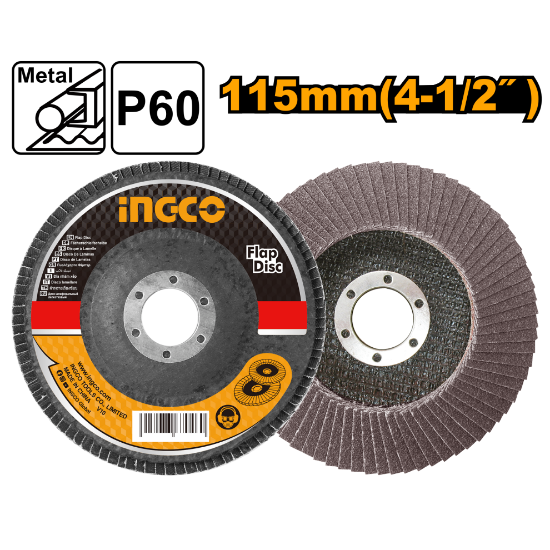 INGCO FD1152 | ديسك حف 115×22 ملم P60 (عبوة 10 قطع)