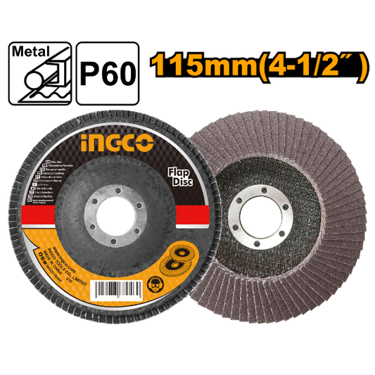 INGCO FD1152 | ديسك حف 115×22 ملم P60 (عبوة 10 قطع)