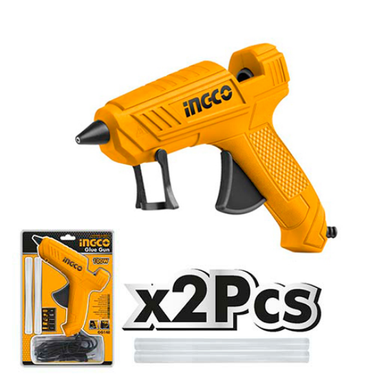 INGCO Hot Melt Glue Gun 100W with 2 Glue Sticks GG148