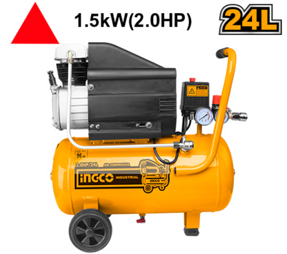 INGCO Air Compressor Oil Lubricated 1.5kW 2HP 24L AC20248