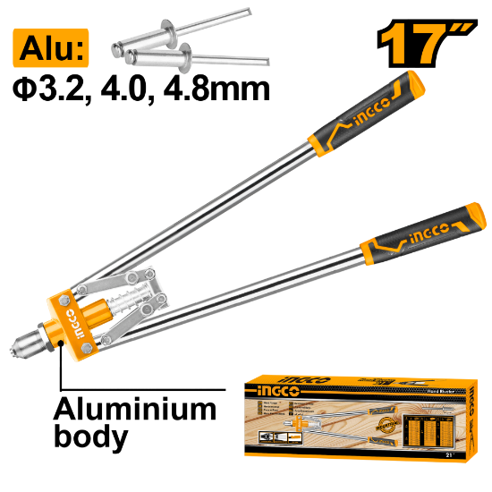 INGCO Hand Riveter Heavy Duty 17in 3.2-4.8mm HR171