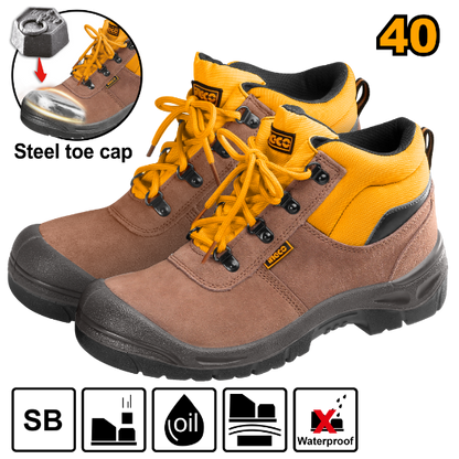 INGCO Safety Shoes Steel Toe Yellow Size 40 SSH02SB.40