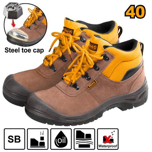 INGCO Safety Shoes Steel Toe Yellow Size 40 SSH02SB.40