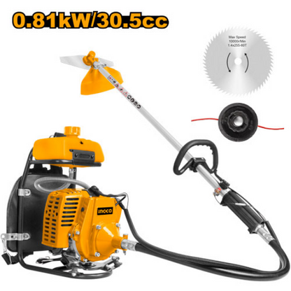 INGCO Petrol Brush Cutter 30.5cc 0.81kW 1.3HP GBC31261-2