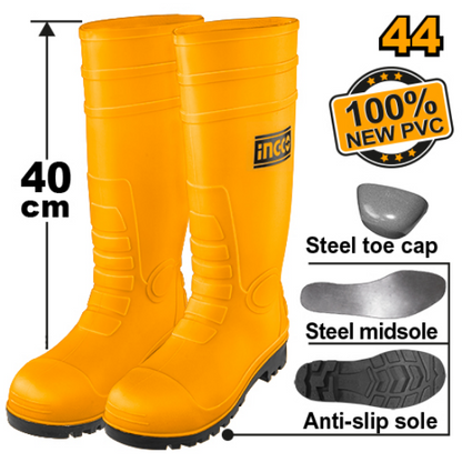 INGCO SSH092S1P.44 Safety PVC Boots S1P Size 44