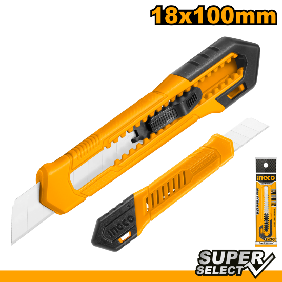 INGCO Snap-Off Utility Knife 18x100mm HKNS16001