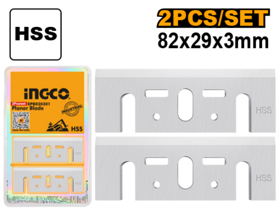 INGCO Planer Blades 2pcs 82x29x3mm HSS EPB820301