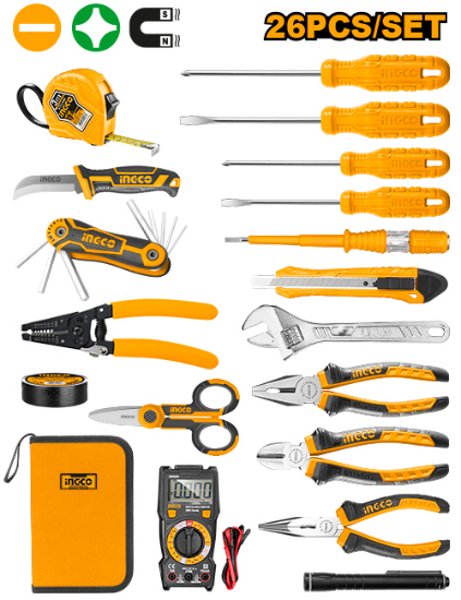 INGCO HKETS0261 Electrician Tool Set 26pcs