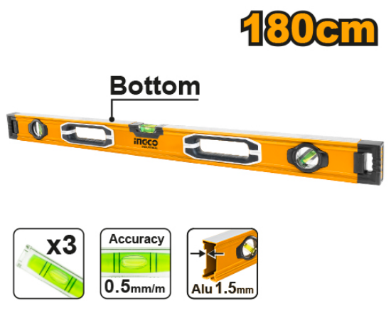 INGCO HSL08180 Aluminium Spirit Level 180cm