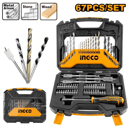 INGCO HKTAC010671 Drill & Screwdriver Bit Set 67pcs