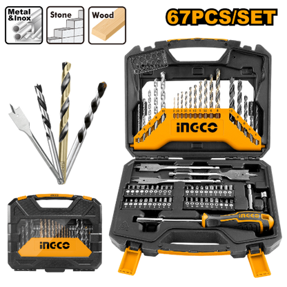 INGCO HKTAC010671 Drill & Screwdriver Bit Set 67pcs