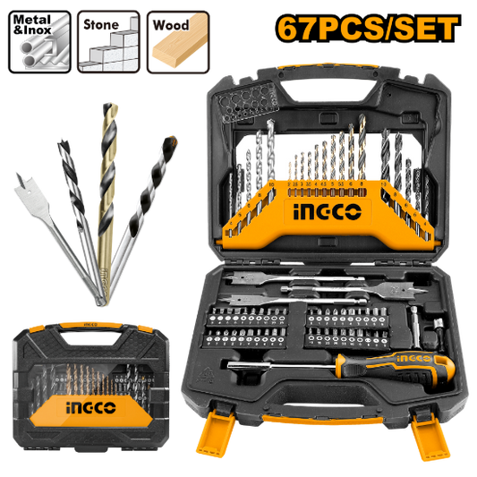 INGCO HKTAC010671 Drill & Screwdriver Bit Set 67pcs