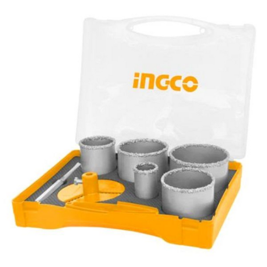 INGCO Concrete Hole Saw Set 7pcs 33-83mm with Case AKCH0071