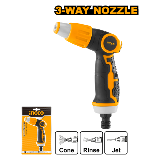 INGCO HWSG6031 3-Pattern Spray Nozzle 3/4in