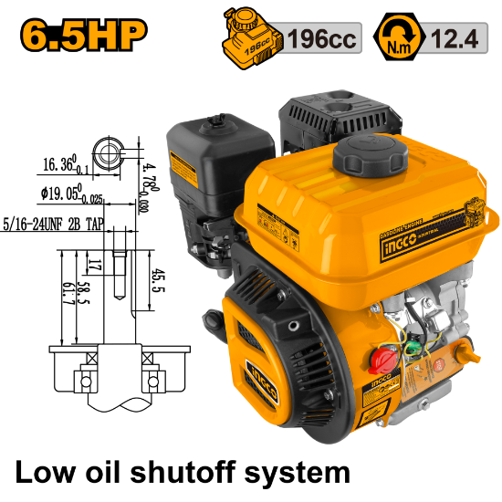 INGCO GEN1682 | موتور بنزين فدار 6.5 حصان 196 سم مكعب