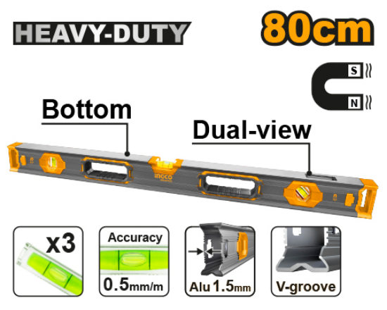 INGCO HSL68080 Magnetic Spirit Level 80cm
