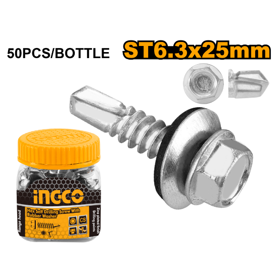 INGCO HWSS6302521 Self-Drilling Screws 6.3x25mm 50pcs