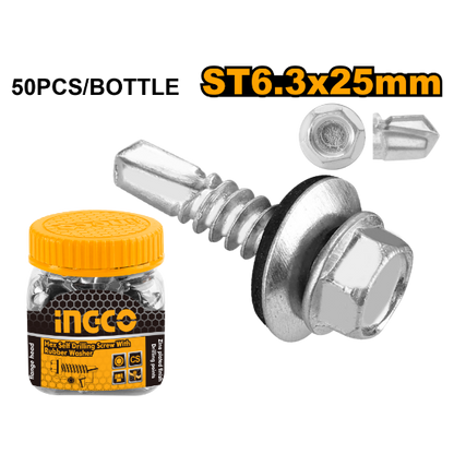 INGCO HWSS6302521 Self-Drilling Screws 6.3x25mm 50pcs