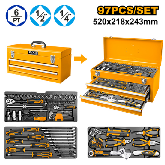 INGCO HTCS220971 97pc Tool Set Metal Chest