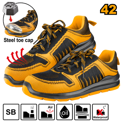 INGCO Safety Shoes Low Cut Steel Toe Flyknit size 42 SSH81SB.42