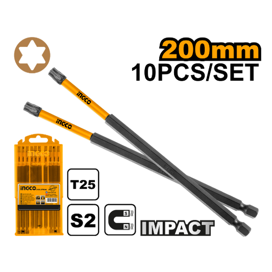 INGCO SDBIM11T2583 Impact Screwdriver Bits T25 200mm