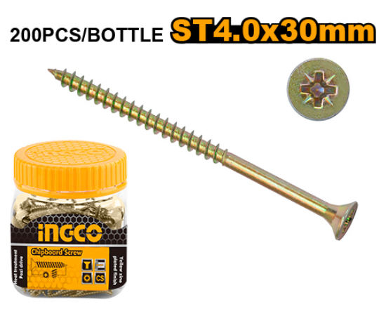 INGCO HWBS4003011 Wood Screws ST4.0x30mm 200pcs