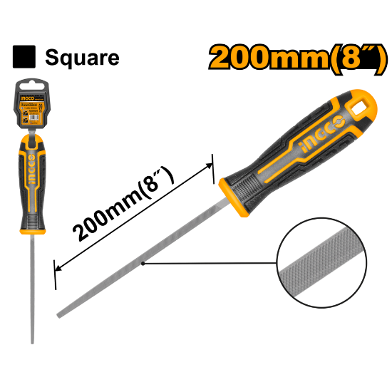 INGCO HSSF088 Square Steel File 8in