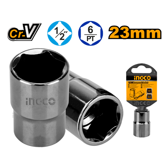 INGCO HHAST12231 1/2in Drive Socket 23mm