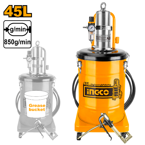 INGCO AGL02451 | مشحمة برميل ضغط هواء 45 لتر