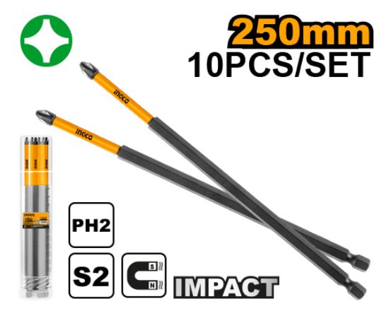 INGCO SDBIM11PH2103 Impact Screwdriver Bits PH2 250mm