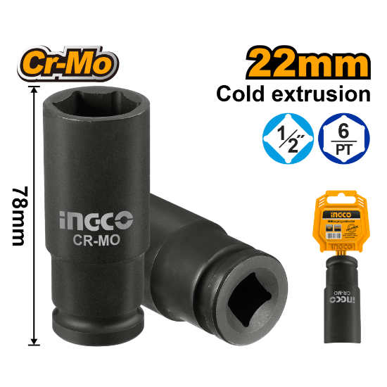 INGCO HDIS12221L | طربوش هواء بولاد طويل 22 ملم
