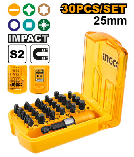 INGCO Impact Screwdriver Bit Set 31pcs with Quick Release Holder AKSD68303
