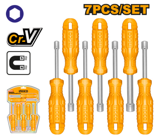 INGCO HKNSD0701 7 Piece Nut Driver Set 6-12mm